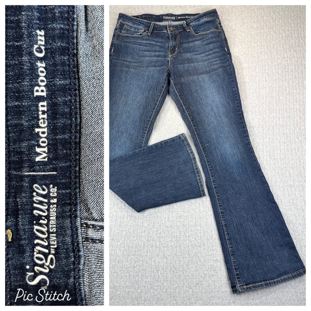 Levissignature‎ Modern BootCut Dress Jeans Women 12M/30X31 mid rise Medium Wash